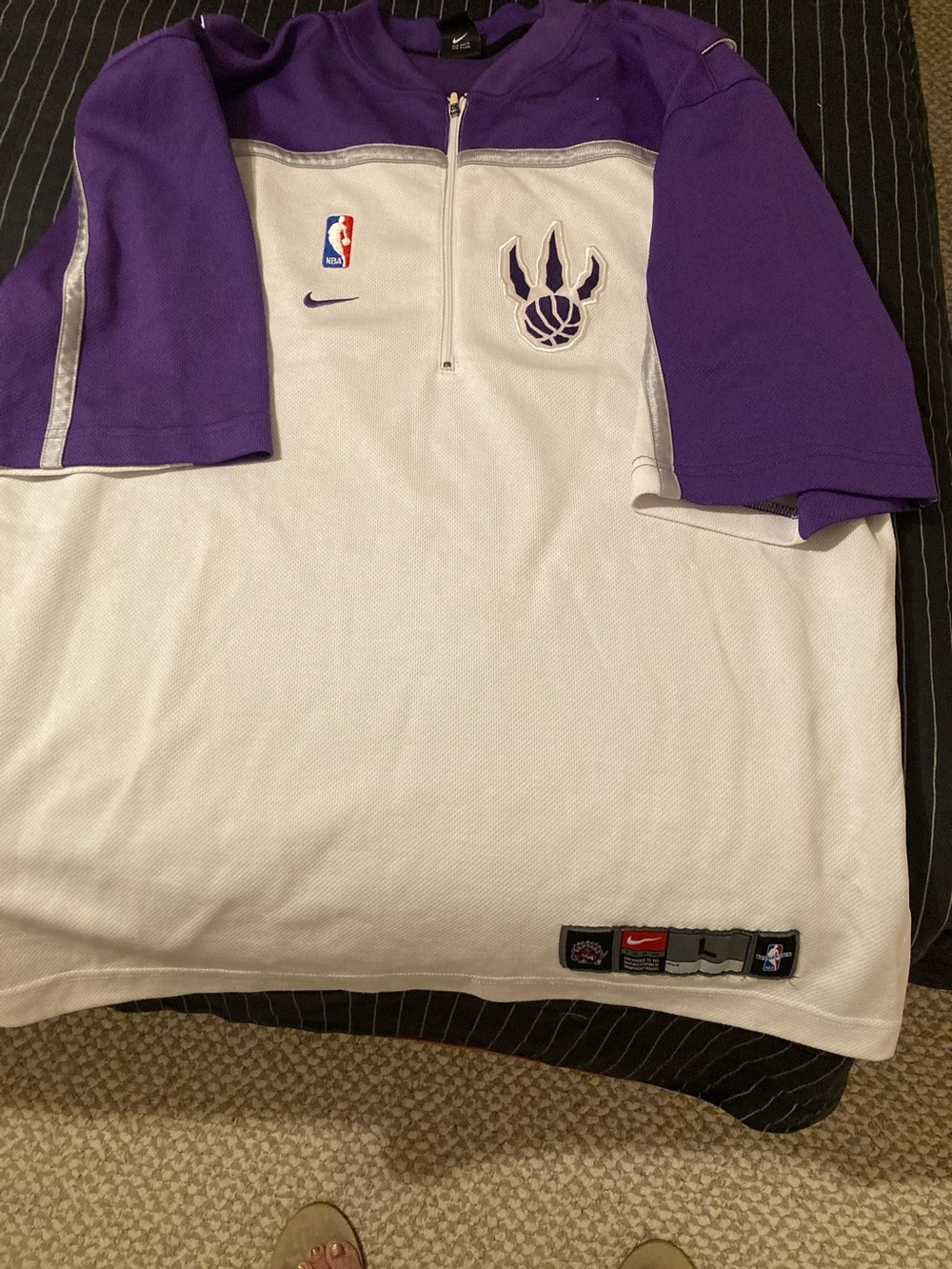 Nike Purple and White Raptors 1/4 Zip Youth Pullover